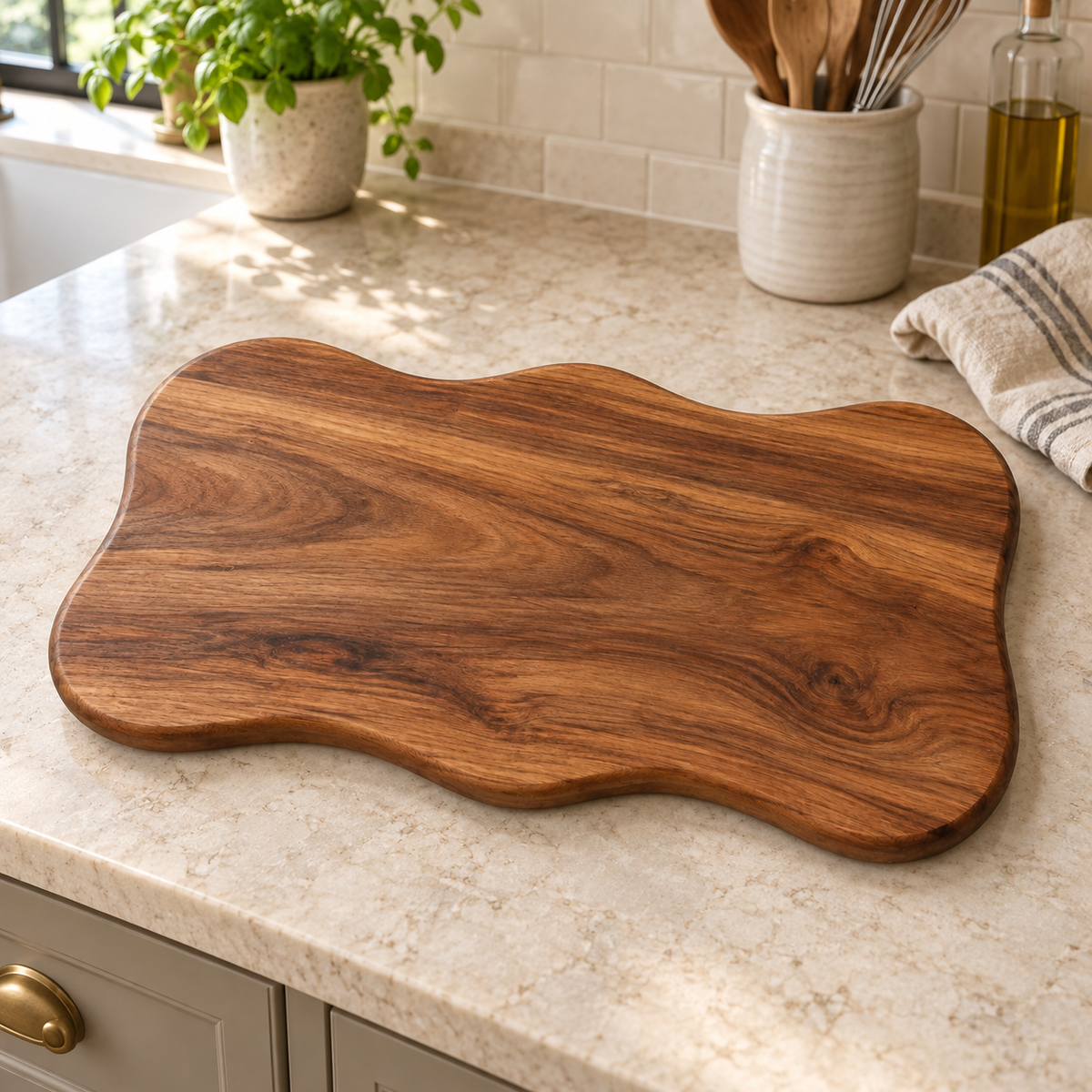 Rustic Natural Edge Wooden Cutting Board